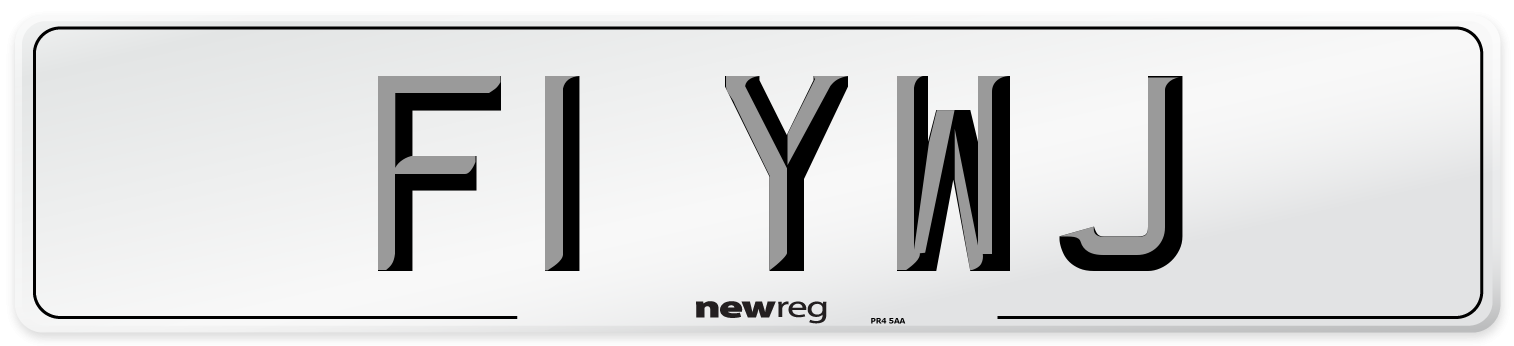F1 YWJ Number Plate from New Reg